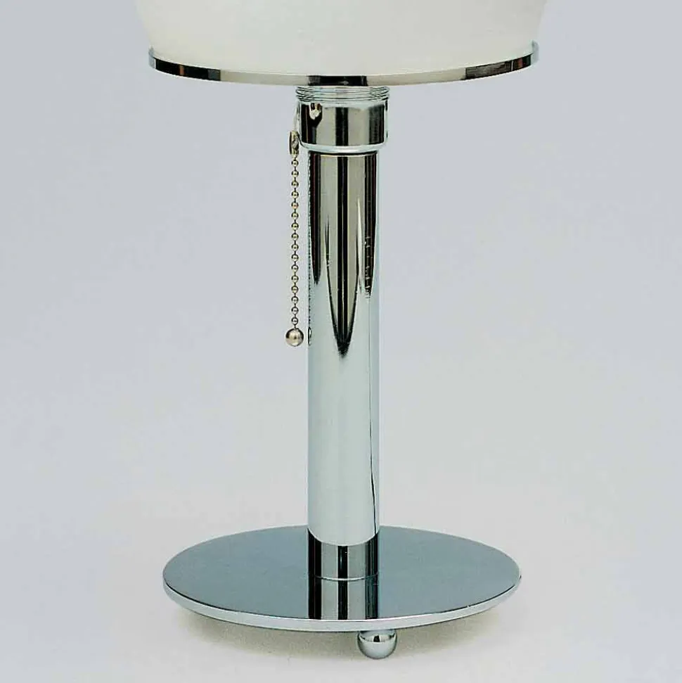 Lampada da Tavolo in Opalina con Struttura Cromata Made in Italy - Toronto