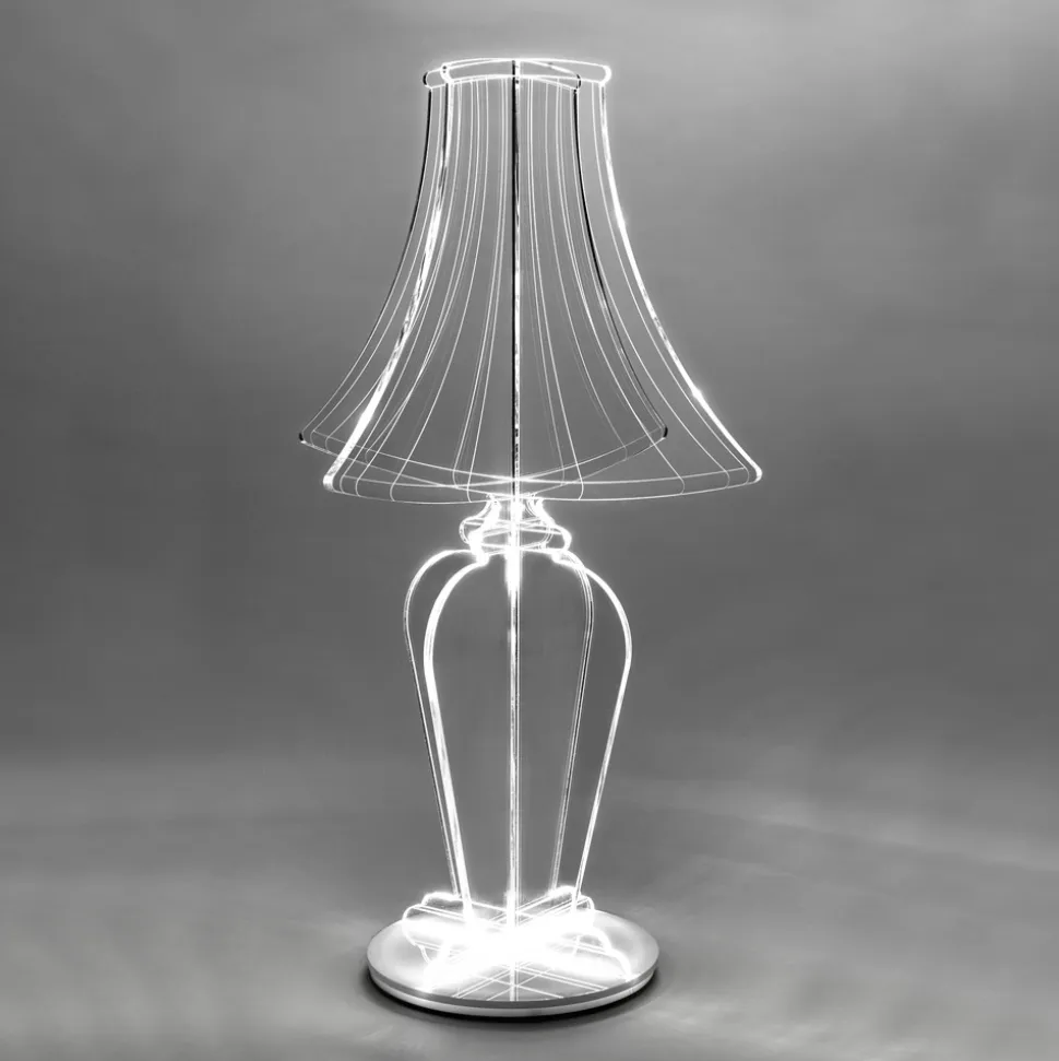 Lampada da Tavolo in PMMA Marcata a Laser Made in Italy - Moana