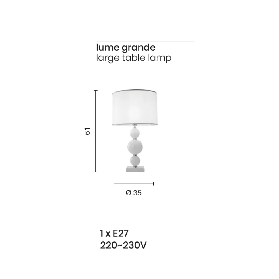 Lampada da Tavolo in Vetro Artigianale e Metallo Stile Classico - Memore