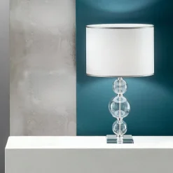 Lampada da Tavolo in Vetro Artigianale e Metallo Stile Classico - Memore