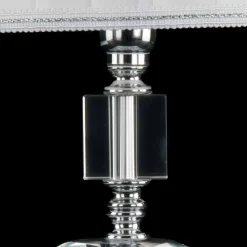 Lampada da tavolo in vetro trasparente e cristallo Ivy, made in Italy