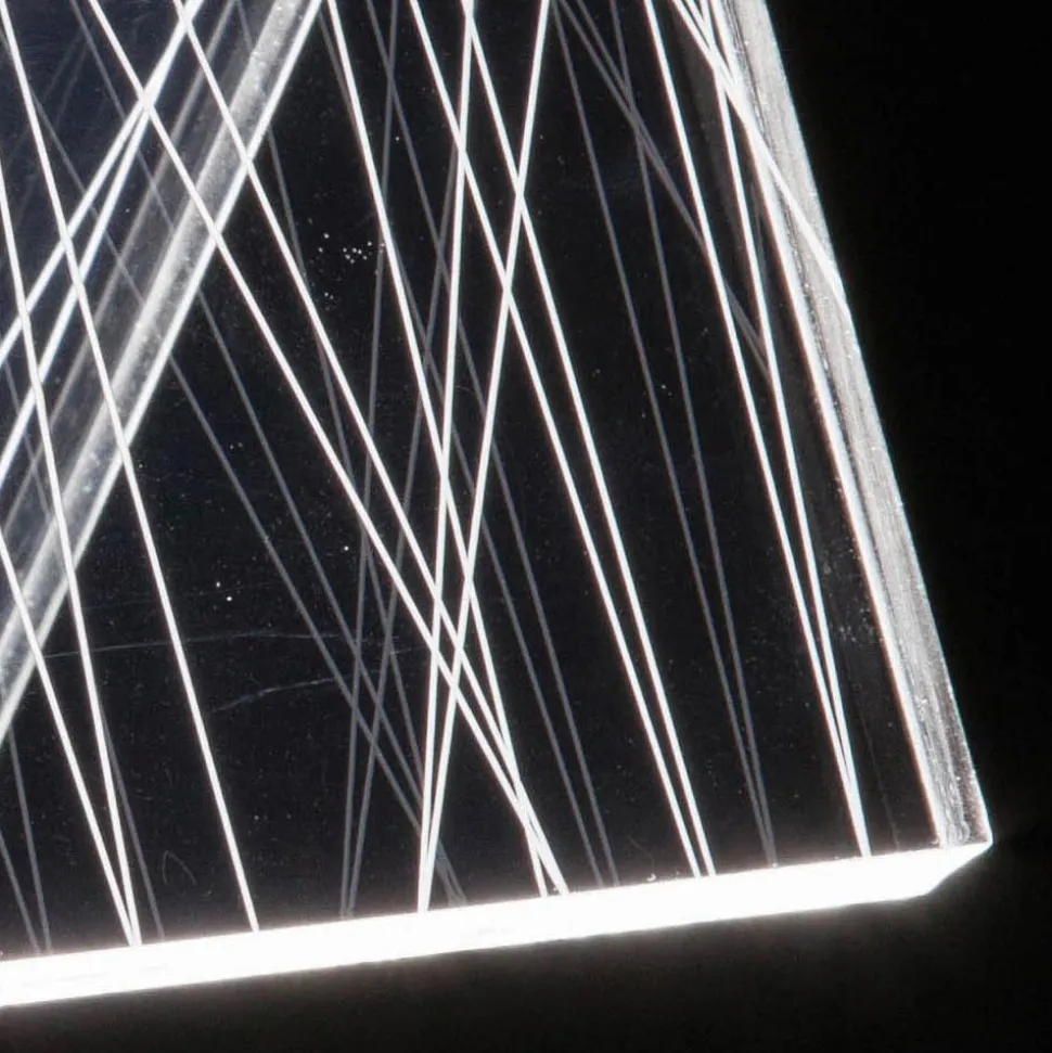 Lampada da Tavolo Led Cristallo Acrilico Piegato Decoro a Laser - Possett
