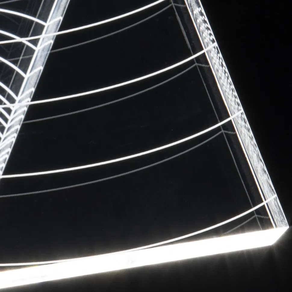 Lampada da Tavolo Led Cristallo Acrilico Piegato Decoro a Laser - Possett