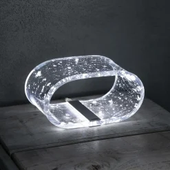 Lampada da Tavolo LED Cristallo Acrilico Foglia Oro, Argento, Rame - Gnassi