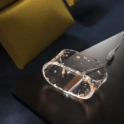 Lampada da Tavolo LED Cristallo Acrilico Foglia Oro, Argento, Rame - Gnassi