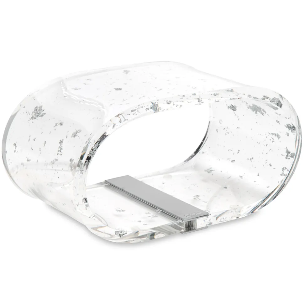 Lampada da Tavolo LED Cristallo Acrilico Foglia Oro, Argento, Rame - Gnassi
