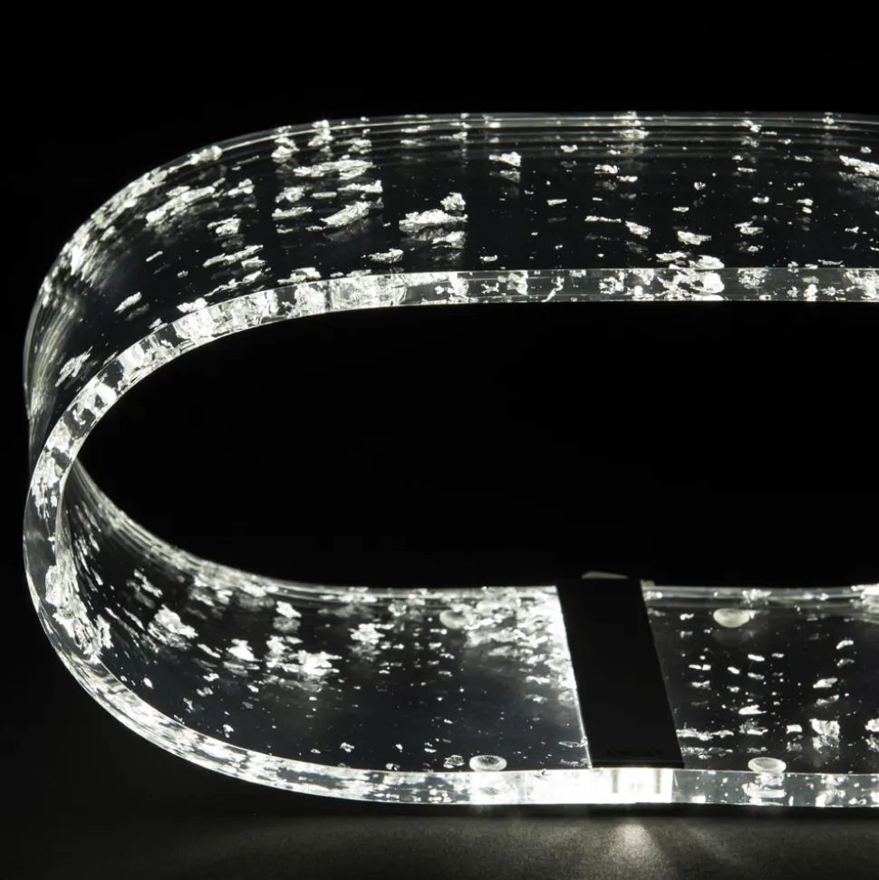 Lampada da Tavolo LED Cristallo Acrilico Foglia Oro, Argento, Rame - Gnassi