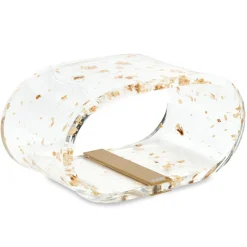 Lampada da Tavolo LED Cristallo Acrilico Foglia Oro, Argento, Rame - Gnassi