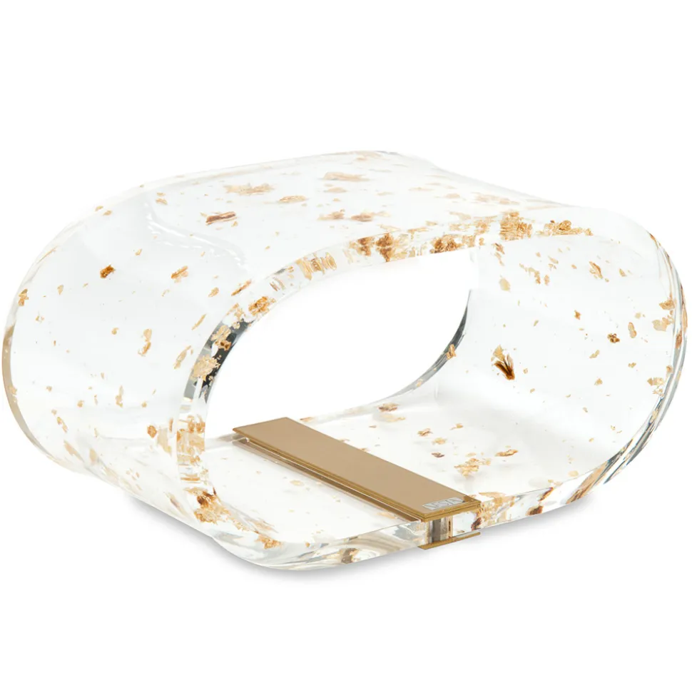 Lampada da Tavolo LED Cristallo Acrilico Foglia Oro, Argento, Rame - Gnassi