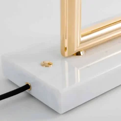 Lampada da Tavolo LED in Ottone con Base in Marmo Made in Italy - Quizza