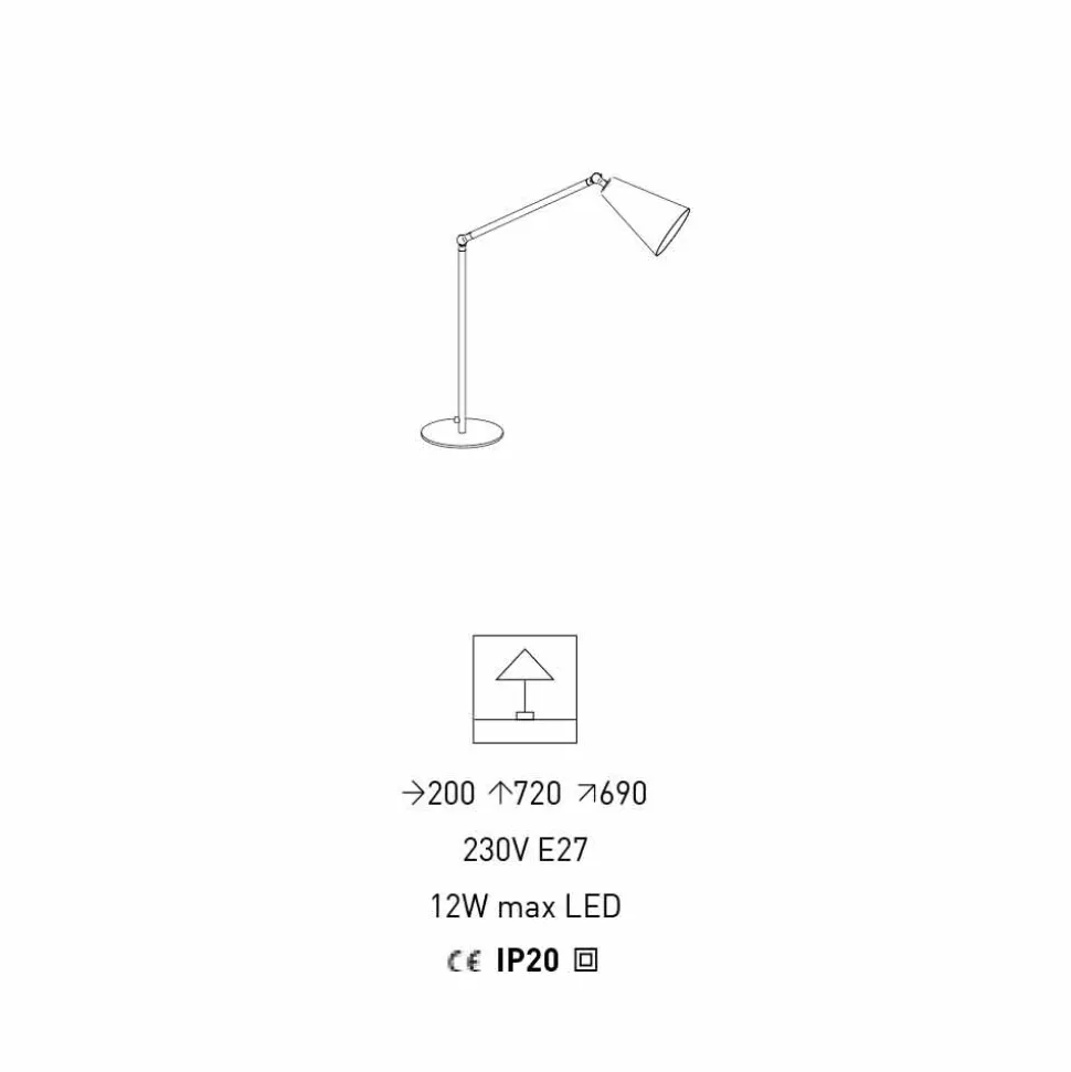 Lampada da Tavolo Moderna con Struttura in Metallo Made in Italy - Zaira