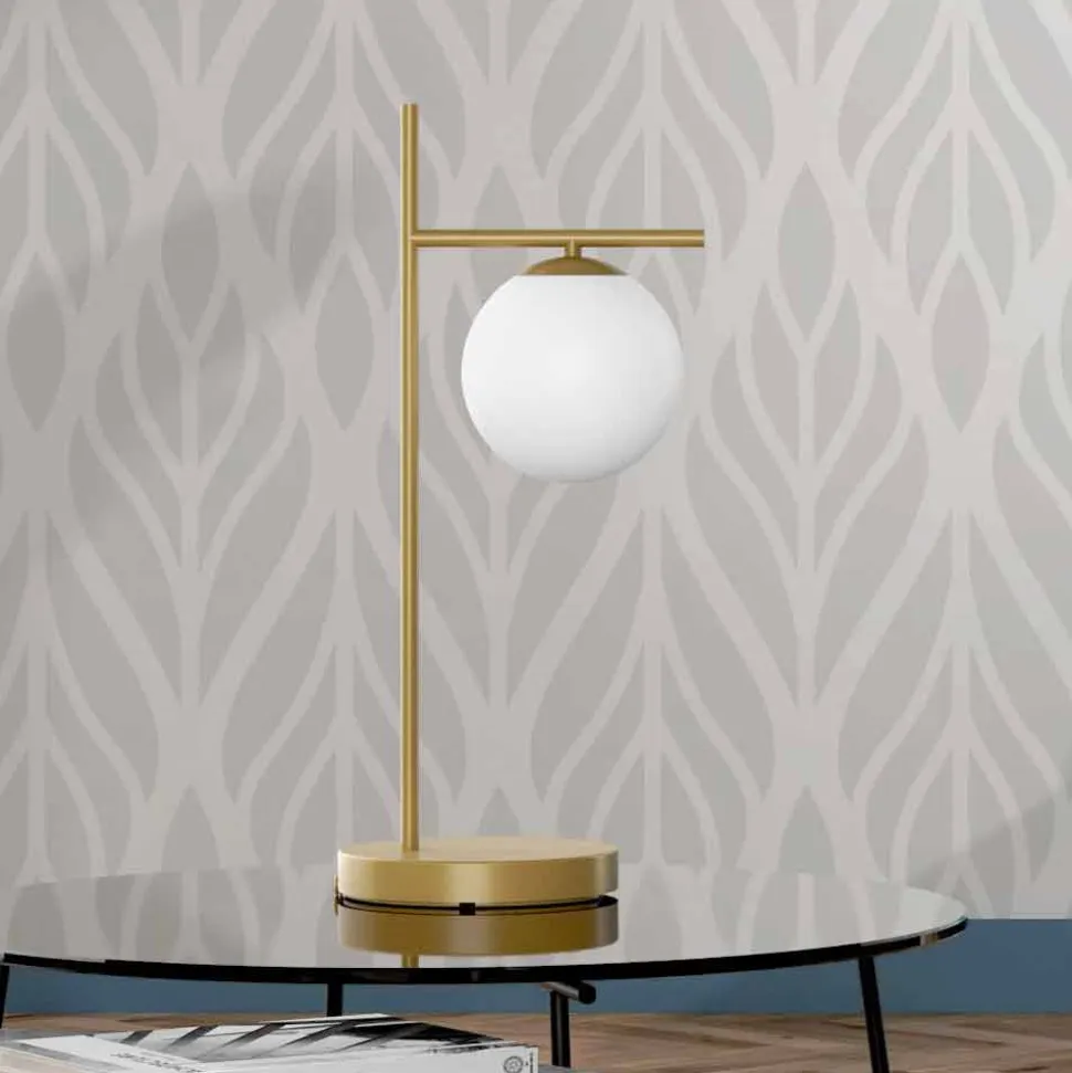 Lampada da Tavolo Moderna in Finitura Ottone e Vetro Made in Italy - Carima
