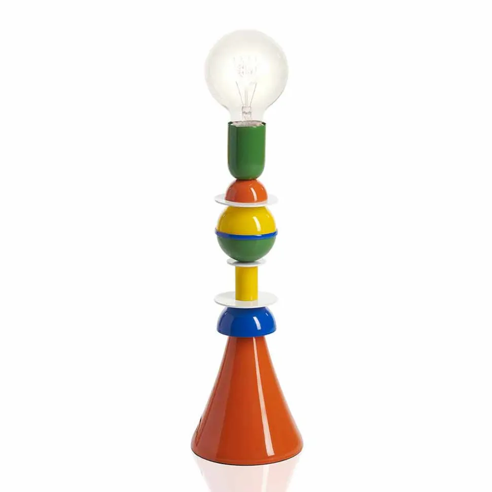 Lampada da tavolo multicolore Slide Otello in alluminio,made in Italy
