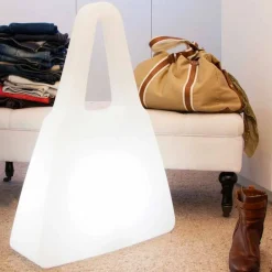 Lampada da Tavolo o da Terra Bianca di Design per Interni o Esterni - Borsastar