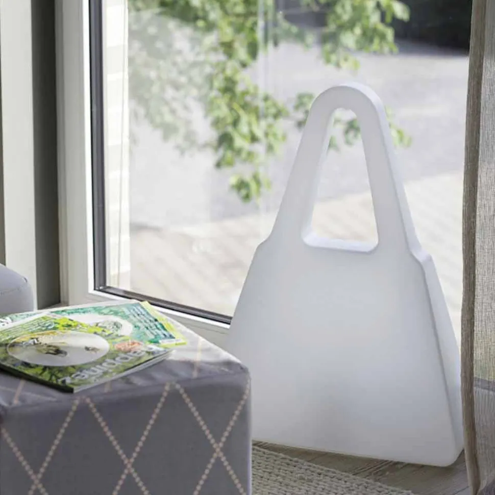 Lampada da Tavolo o da Terra Bianca di Design per Interni o Esterni - Borsastar