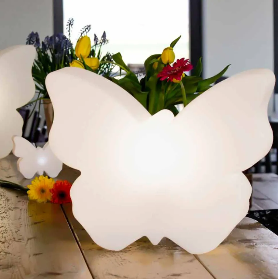 Lampada da Tavolo o Terra per Esterni o Interni, Farfalla Bianca - Farfallastar