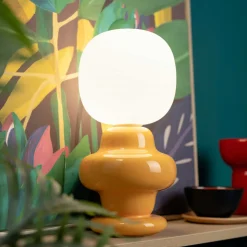 Lampada da Tavolo Realizzata in Ceramica e Vetro Made in Italy - Copacabana