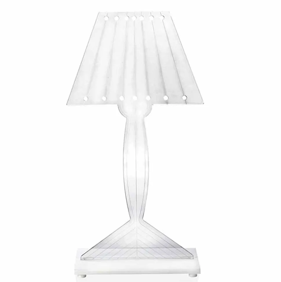 Lampada da tavolo sagomata, luce LED in plexiglass Ferla