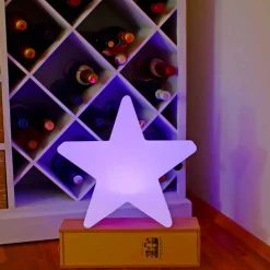 Lampada da Tavolo Solare o a LED, di Design a Stella in Polietilene - Ringostar