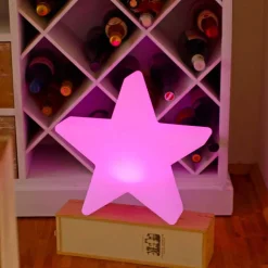 Lampada da Tavolo Solare o a LED, di Design a Stella in Polietilene - Ringostar