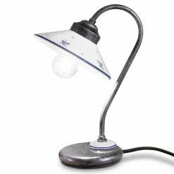 Lampada da Tavolo Stile Vintage in Ceramica Dipinta a Mano e Ferro - Asti
