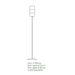Lampada da Terra Artigianale in Vetro Veneziano Soffiato 30 cm - Satomi