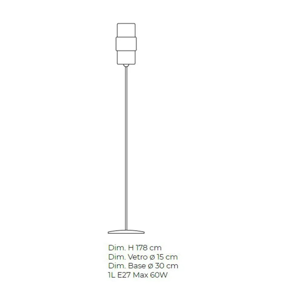 Lampada da Terra Artigianale in Vetro Veneziano Soffiato 30 cm - Satomi