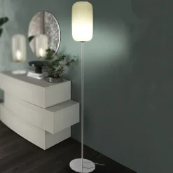 Lampada da Terra Artigianale in Vetro Veneziano Soffiato a Mano - Bambù