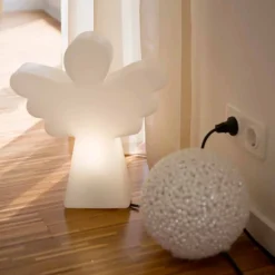 Lampada da Terra Bianca E27, Led o Solare Design ad Angelo Moderno - Angelostar