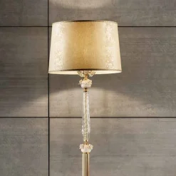 Lampada da Terra Classica in Porcellana e Vetro Soffiato di Lusso - Eteria