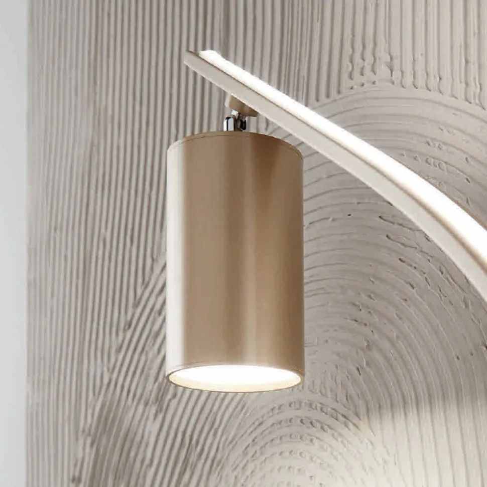 Lampada da Terra con Faretto Orientabile e Seconda Luce sul Dorso - Canfora