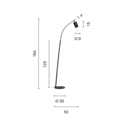 Lampada da Terra con Faretto Orientabile e Seconda Luce sul Dorso - Canfora