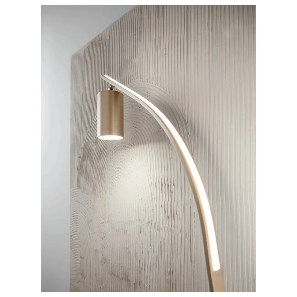 Lampada da Terra con Faretto Orientabile e Seconda Luce sul Dorso - Canfora