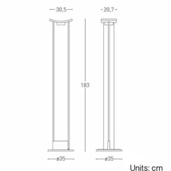 Lampada da Terra con LED Integrato in Metallo Laccato Made in Italy - Indra