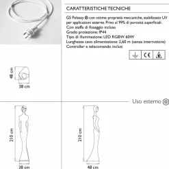Lampada da Terra da Giardino con Luce Led RGBW Design a Statua - Penelope by Myyour