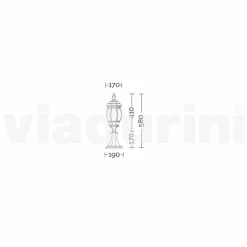Lampada da terra da giardino in alluminio prodotta in Italia, Anika