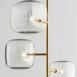 Lampada da Terra Design con Struttura in Metallo Lucido Made in Italy - Donatina