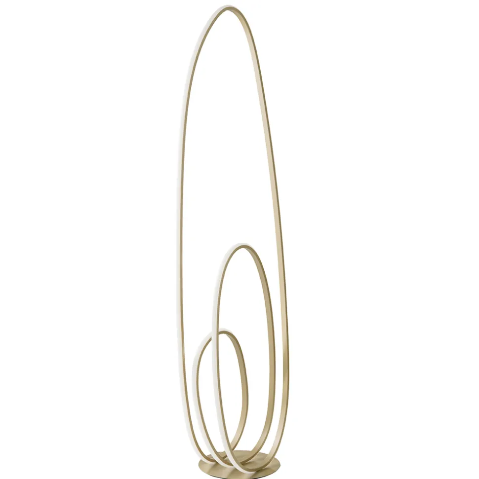 Lampada da Terra Design in Metallo Verniciato Finitura Oro con LED - Simea