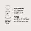 Lampada da terra, design moderno con 3 luci, U-Boat - Toscot