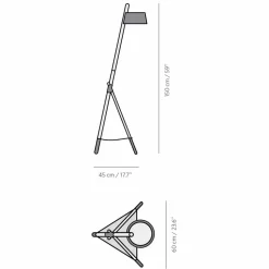 Lampada da Terra di Design in Legno di Faggio e Metallo Laccato - Avetta