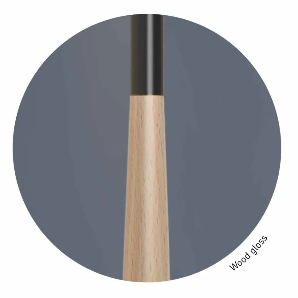 Lampada da Terra di Design in Metallo, Legno e Organza Made in Italy - Boom