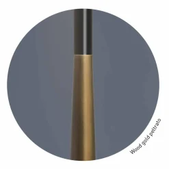 Lampada da Terra di Design in Metallo, Legno e Organza Made in Italy - Boom
