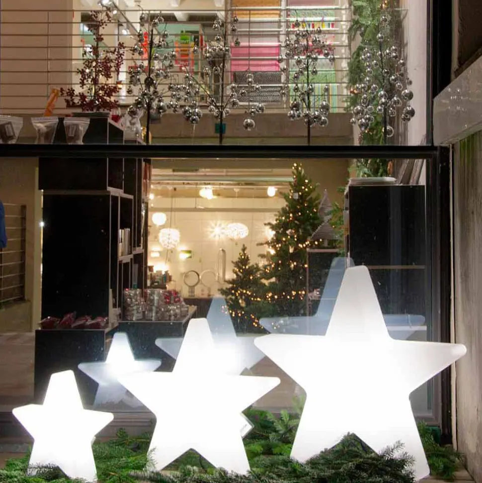 Lampada da Terra Forma a Stella Bianco o Rosso, Design Moderno - Ringostar