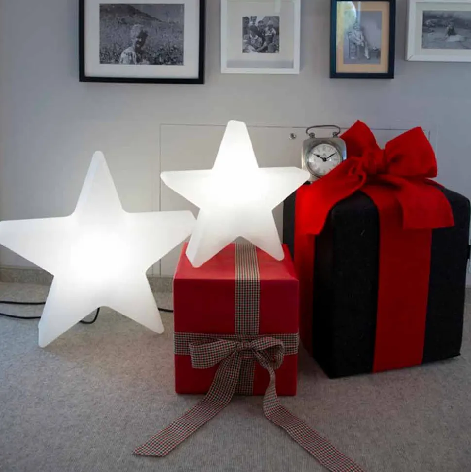 Lampada da Terra Forma a Stella Bianco o Rosso, Design Moderno - Ringostar