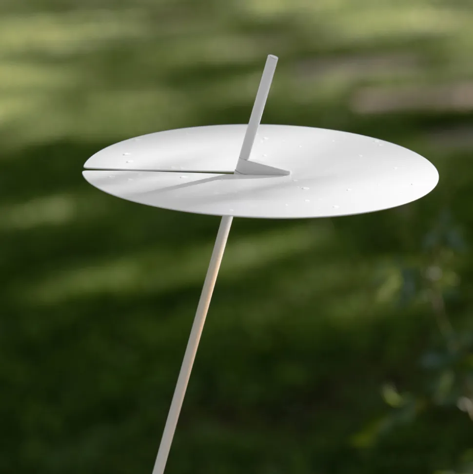 Lampada da Terra Giardino Alluminio Bianco Design a Foglia Ninfea - Cipriam