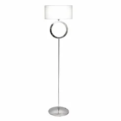 Lampada da terra in acciaio con paralume bianco Hmax 149,5cm Moon