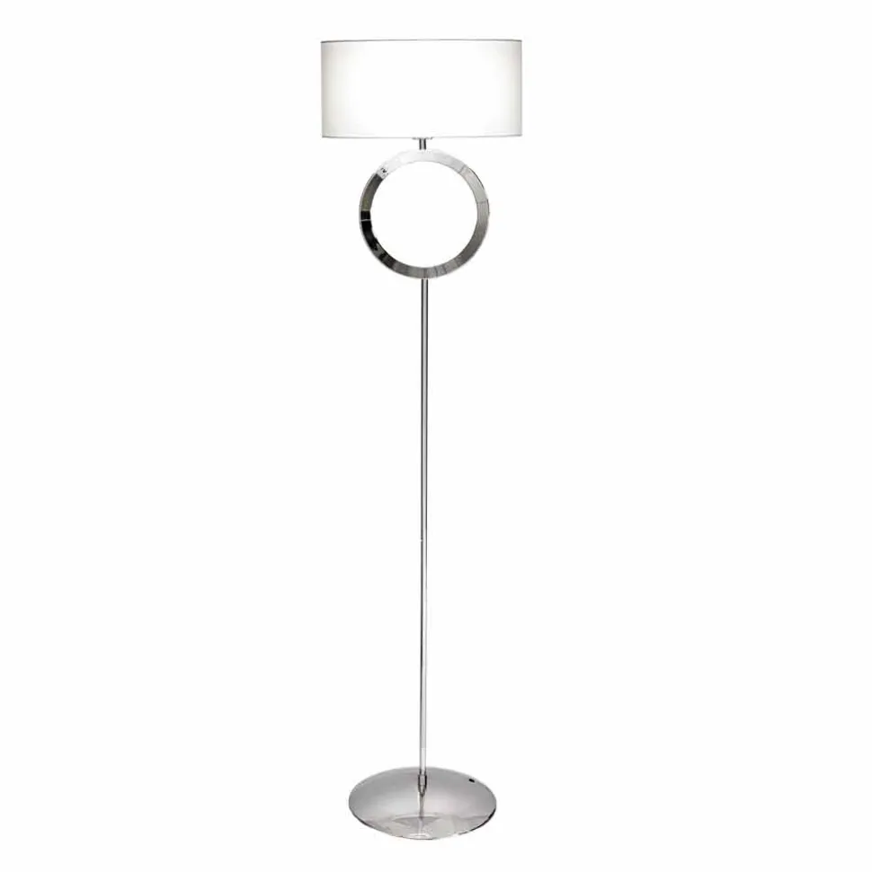 Lampada da terra in acciaio con paralume bianco Hmax 149,5cm Moon