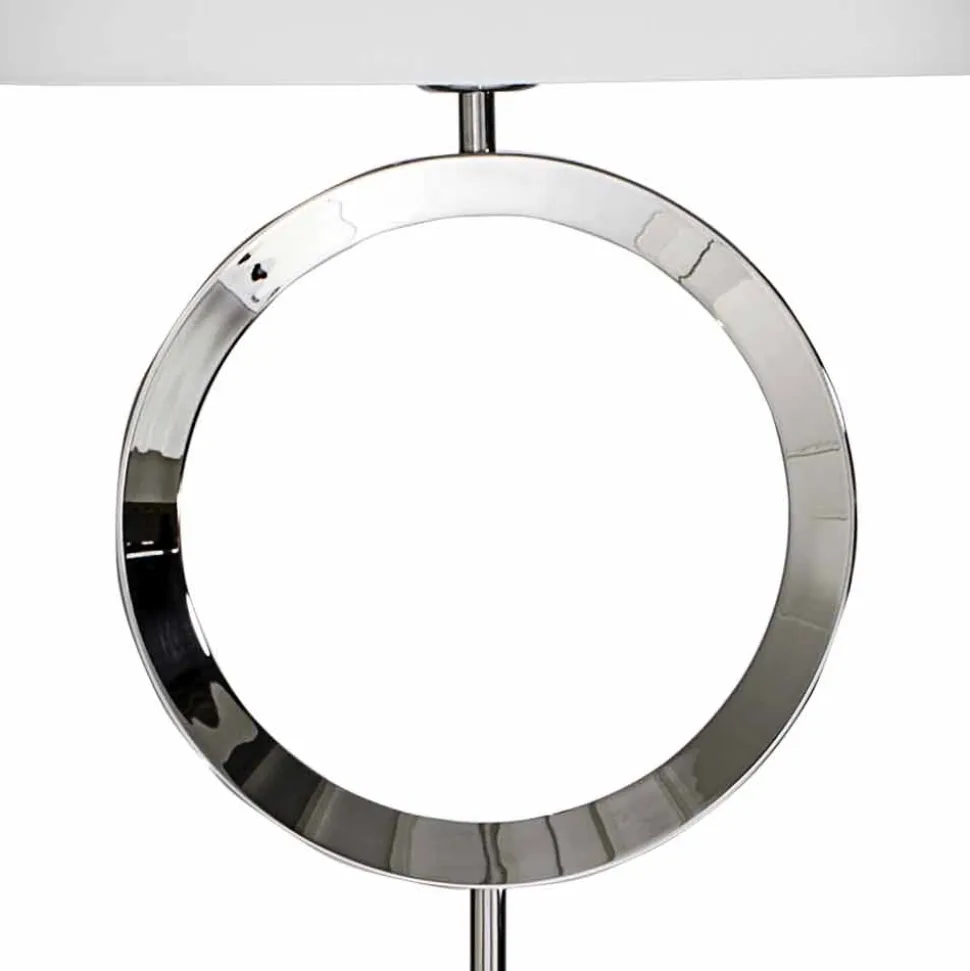 Lampada da terra in acciaio con paralume bianco Hmax 149,5cm Moon