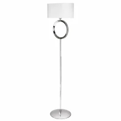 Lampada da terra in acciaio con paralume bianco Hmax 149,5cm Moon