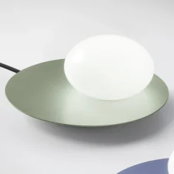 Lampada da Terra in Alluminio, Metallo e Luce in Vetro Bianco - Luma